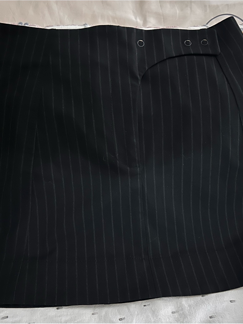 Ganni Black Pinstripe Skirt